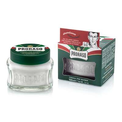 PRORASO Pre Shave Cream Zmiękczający Krem przed Goleniem, linia zielona, 100g