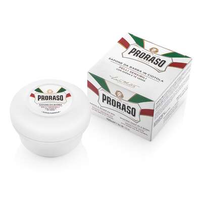 PRORASO Mydło do golenia do skóry wrażliwej, linia biała, 150ml