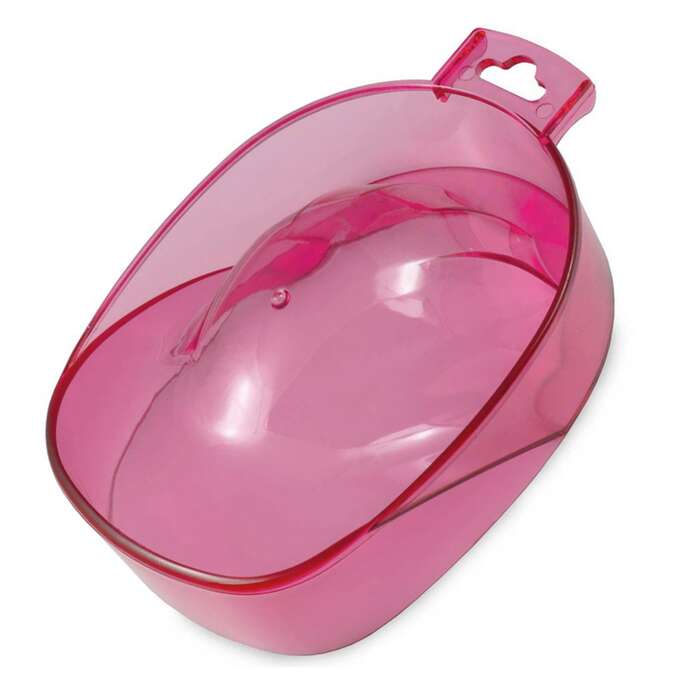 Miseczka do rąk manicure, zdejmowania hybrydy, żelu, akrylu przezroczysta różowa