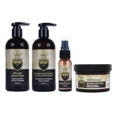 BY MY BEARD ZESTAW ODŻYWKA + SZAMPON + OLEJEK + STYLER BALSAM