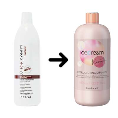 Inebrya Ice Cream Keratin Regenerujący szampon do włosów z keratyną ,1000ml