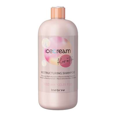 Inebrya Ice Cream Keratin Regenerujący szampon do włosów z keratyną ,1000ml
