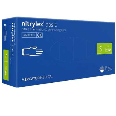 MERCATOR NITRYLEX BASIC Rękawice nitrylowe niebieskie rozmiar S 100 sztuk
