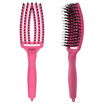 Olivia Garden Fingerbrush Amour Hot Pink, szczotka z włosiem z dzika, Medium