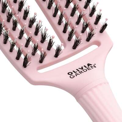Olivia Garden Fingerbrush Pink Pastel, szczotka z włosiem z dzika, Medium