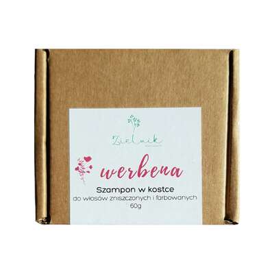 ZIELNIK Szampon do włosów farbowanych i zniszczonych chemią fryzjerską Werberna, w kostce, 60g
