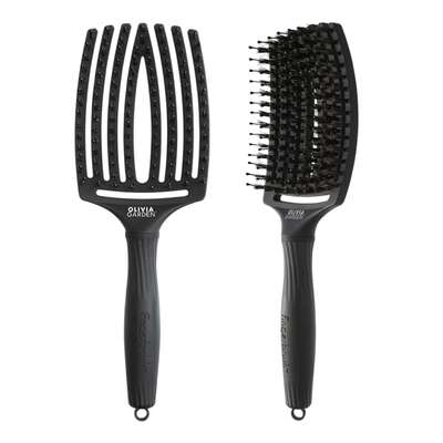 Olivia Garden Fingerbrush Combo Full Black, szczotka z włosiem z dzika, Large