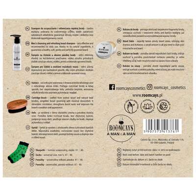 ROOMCAYS Zestaw do brody - Szampon do brody + Balsam do brody + Kartacz + Skarpetki