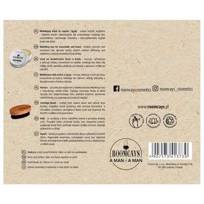 ROOMCAYS Zestaw do brody - Wosk do wąsów i brody + kartacz do brody z dzika