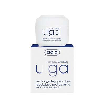 Ziaja Ulga dla skóry wrażliwej, krem do twarzy łagodzący na dzień redukujący podrażnienia, 50ml